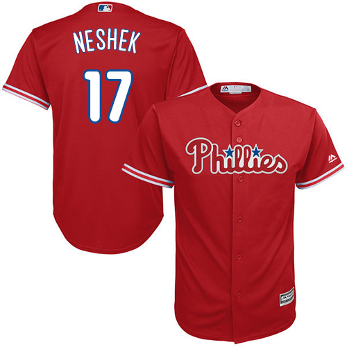 Phillies #17 Pat Neshek Red Cool Base Stitched Youth MLB Jersey